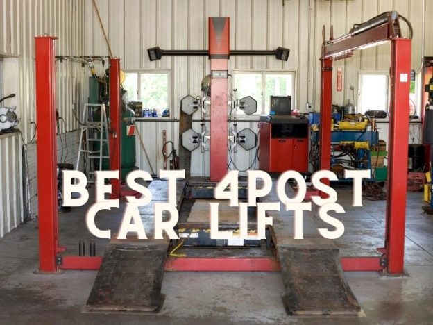 4 post car lifts in a garage